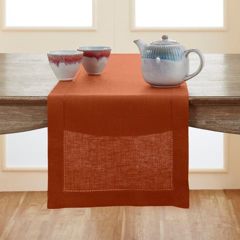 Linen Table Runner - Classic Hemstitch