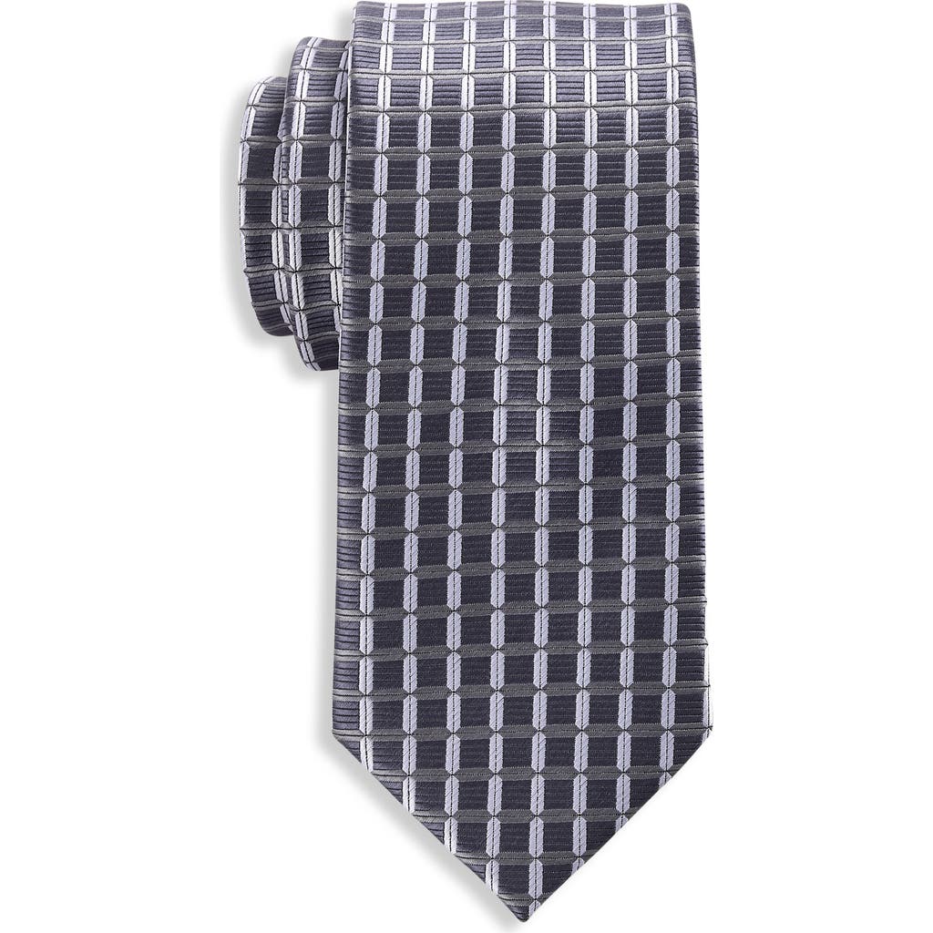 Oak Hill By Dxl Big & Tall Grid Patterned Tie In Blue