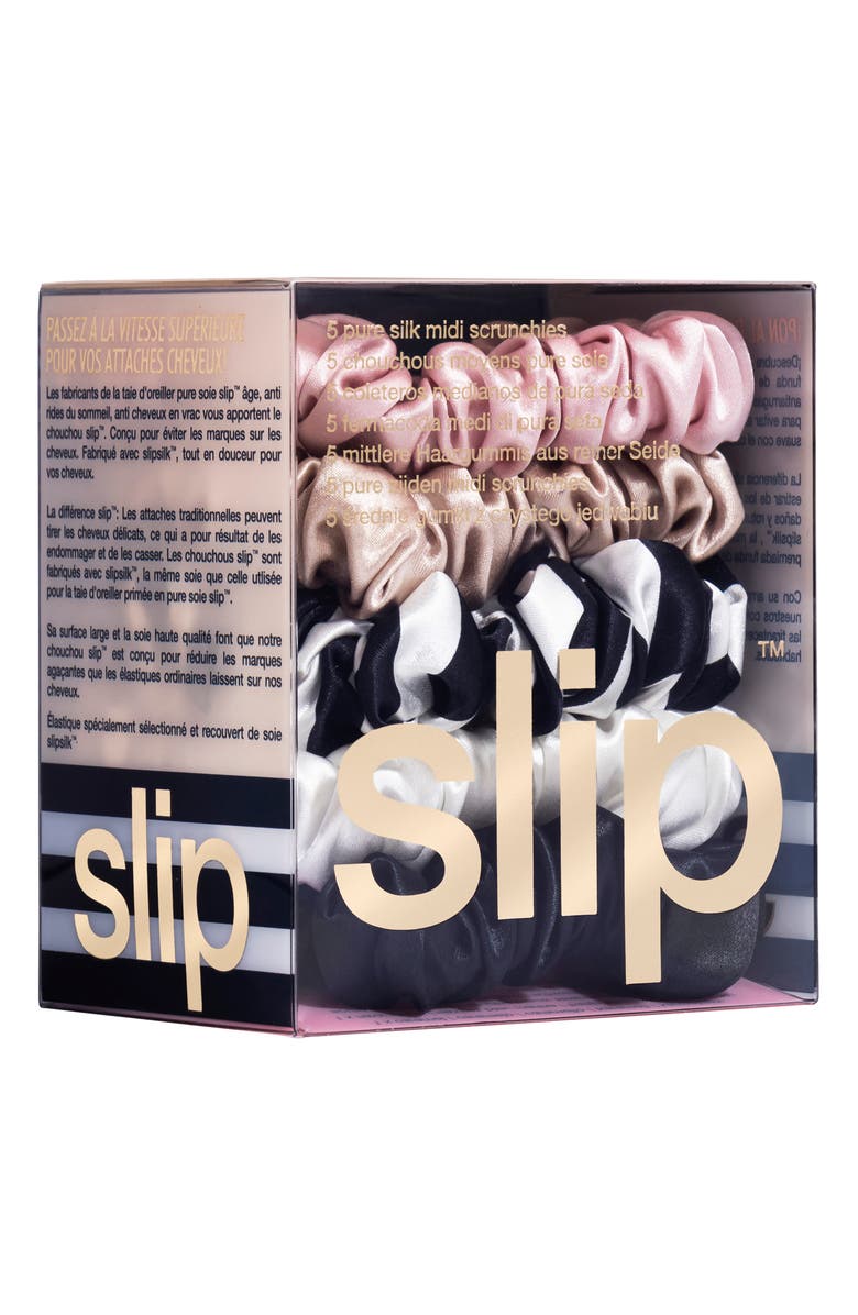 slip Pure Silk 5-Pack Midi Scrunchies, Alternate, color, Mixed