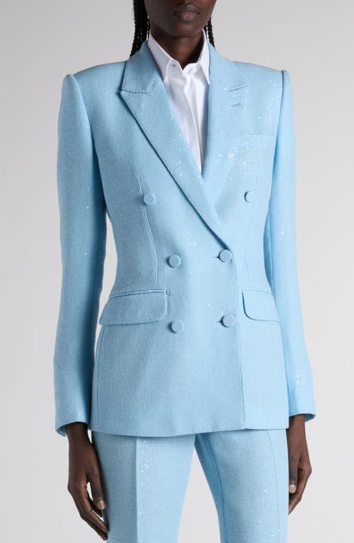 Tom Ford Sequin Embellished Double Breasted Jacket In Blue
