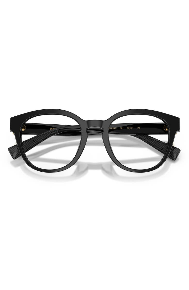 Dolce&Gabbana 50mm Phantos Optical Glasses, Alternate, color, Black
