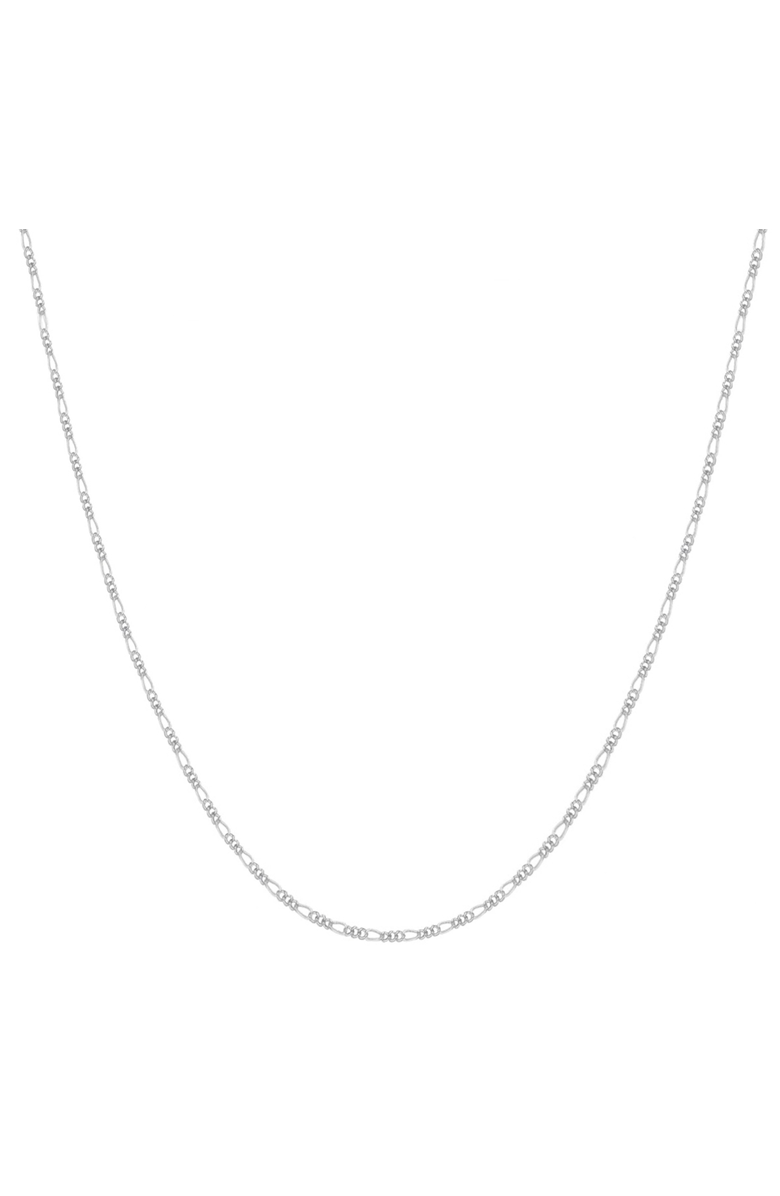 Donatello Gian Sterling Silver 2MM Figaro Necklace, Main, color, Silver