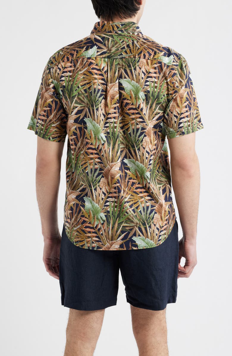 Tommy Bahama Tortola Jungle Trek Short Sleeve Button-Up Shirt, Alternate, color, Olive Tree