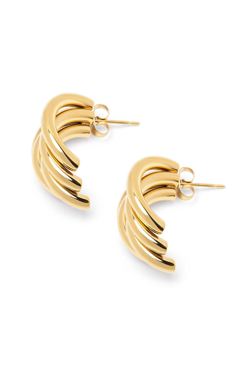 Nialaya Bold Layered Gold Hoops, Main, color, Gold