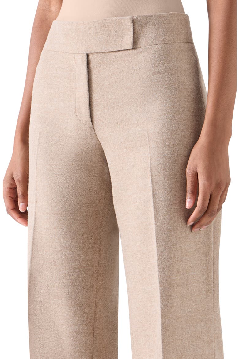 Milly Wool Flannel Wide Leg Pants, Alternate, color, OAT