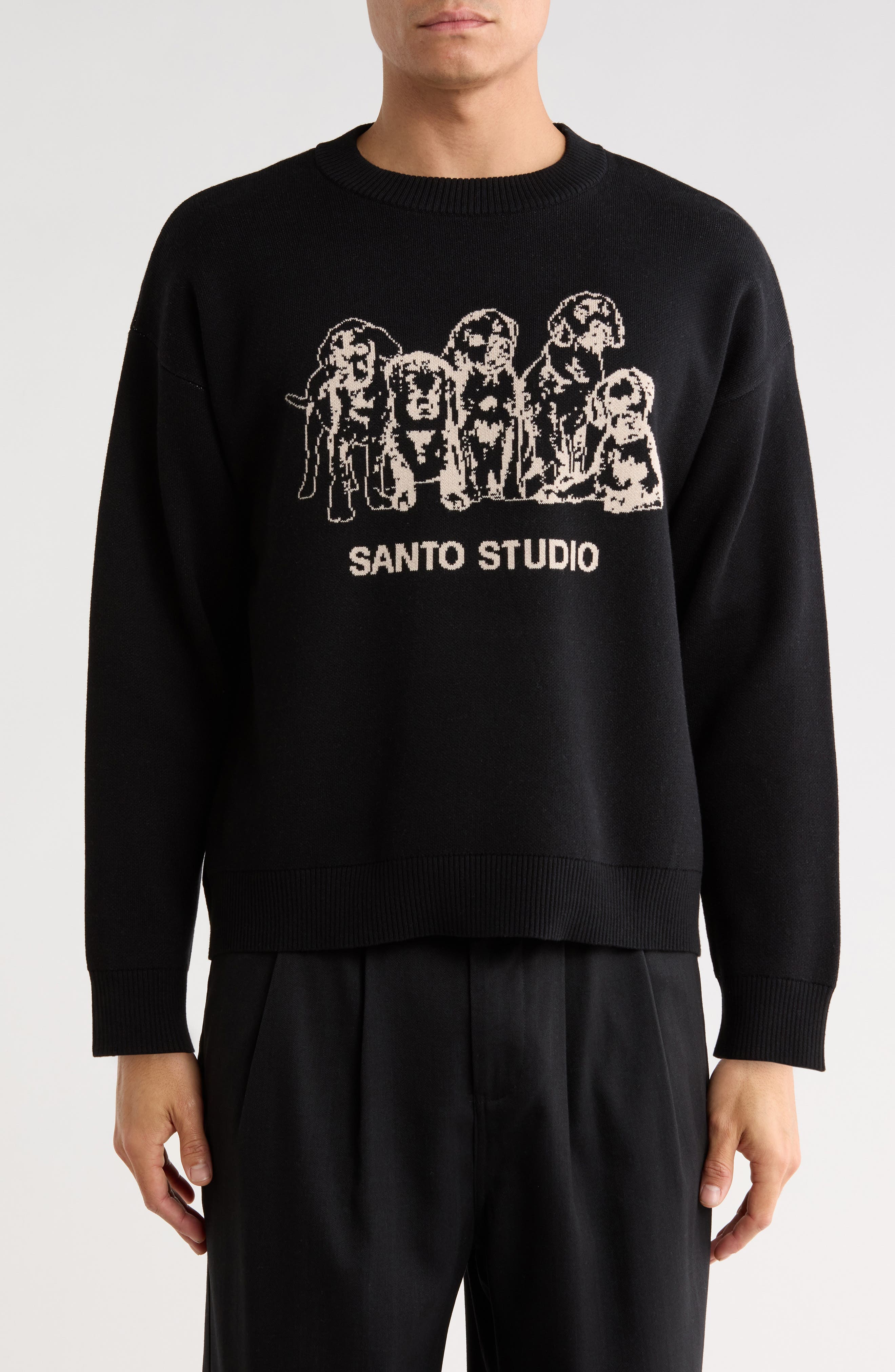 SANTO STUDIO Family Intarsia Cotton Sweater