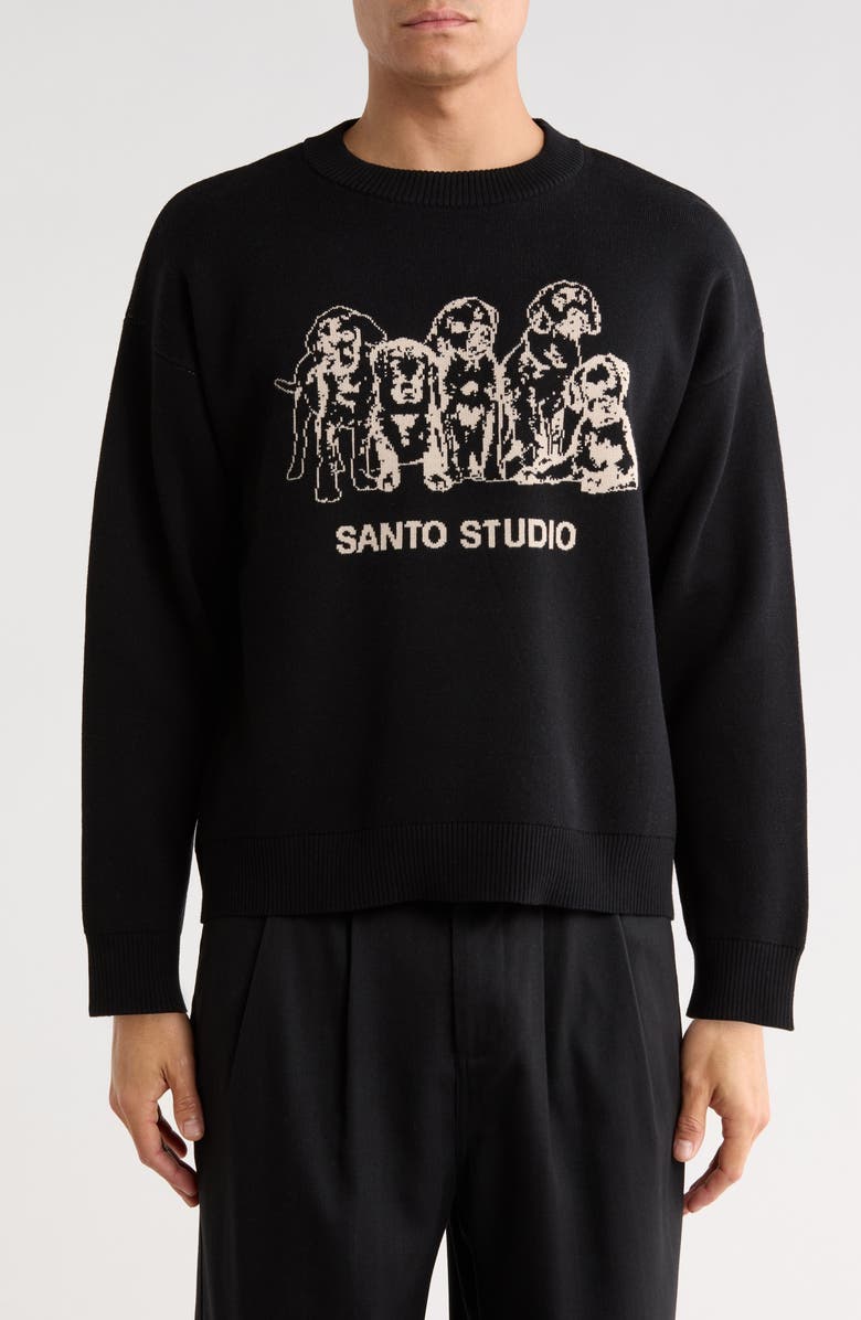 SANTO STUDIO Family Intarsia Cotton Sweater, Main, color, 