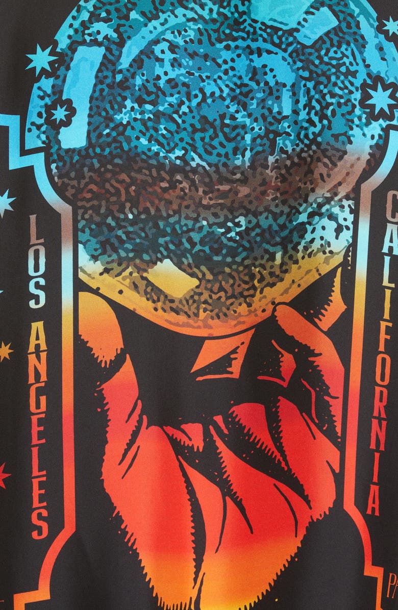 AMIRI Fortune Print Long Sleeve Silk Bowling Shirt, Alternate, color,