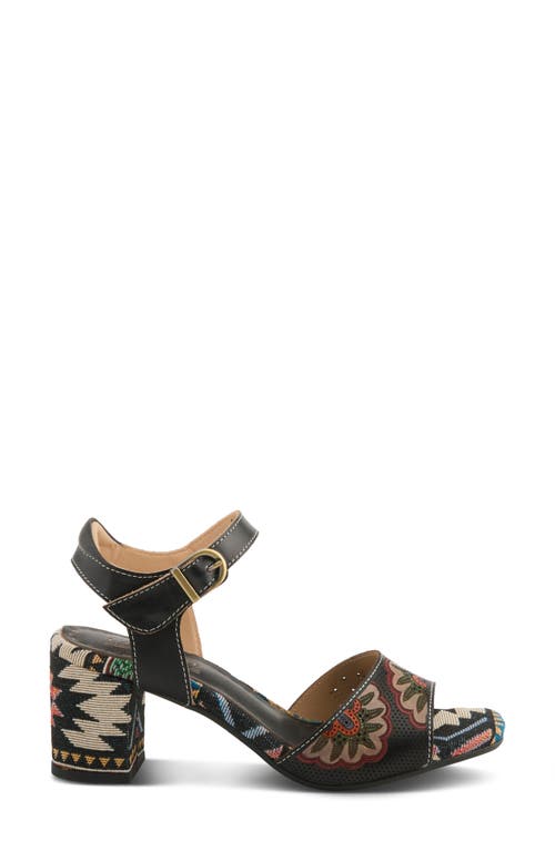 L'artiste By Spring Step Sassyclass Ankle Strap Sandal In Black Multi