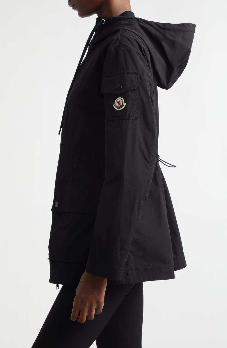 Moncler Leandro Short Hooded Parka, Alternate, color, Black