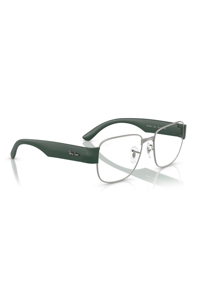 55mm Square Optical Glasses, Alternate, color, GUNMETAL