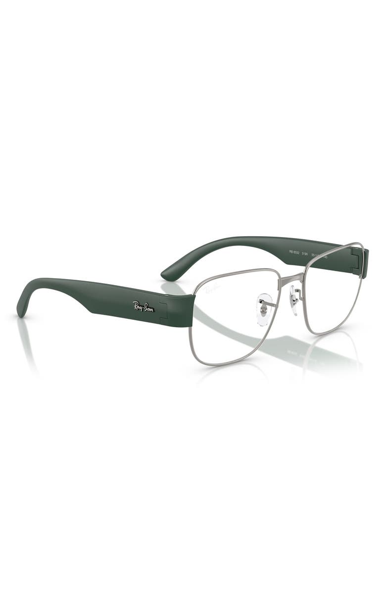 Ray-Ban 55mm Square Optical Glasses, Alternate, color, Gunmetal