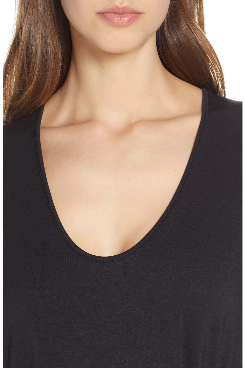 Luxe Jersey Nightgown, Alternate, color, BLACK