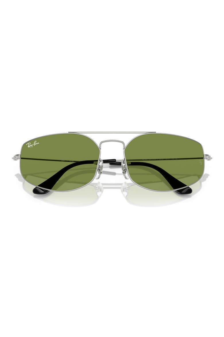 60mm Irregular Sunglasses, Alternate, color, SILVER