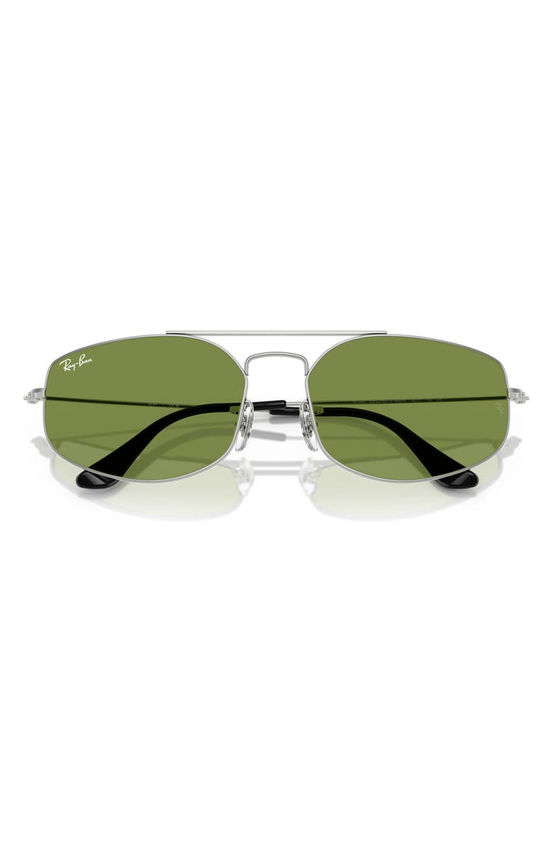 Ray-Ban 60mm Irregular Sunglasses, Alternate, color, Silver