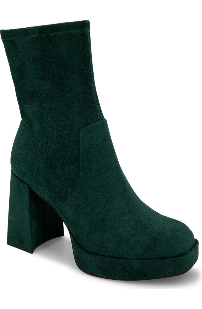 Kenneth Cole Block Heel Stretch Bootie, Main, color, Hunter Green