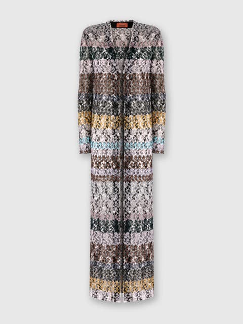 Long Cardigan With Lace Straps