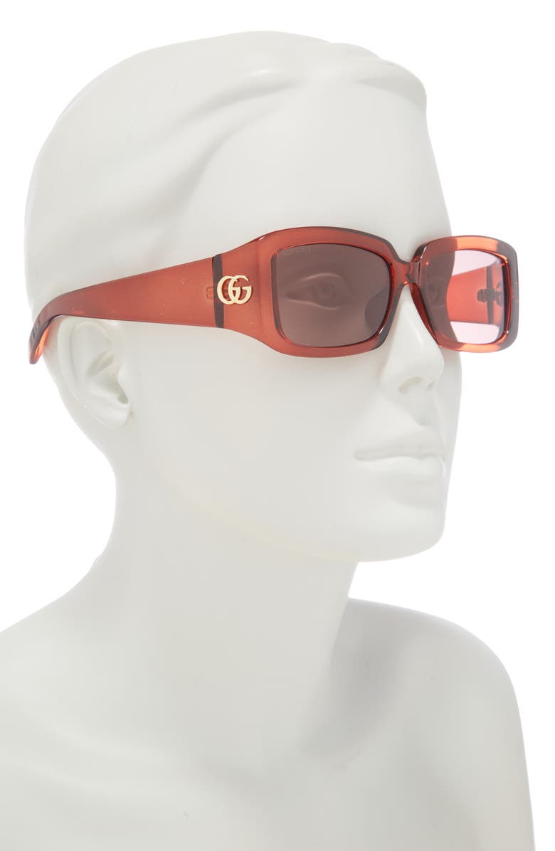 Gucci 54mm Core Rectangular Sunglasses, Alternate, color, 