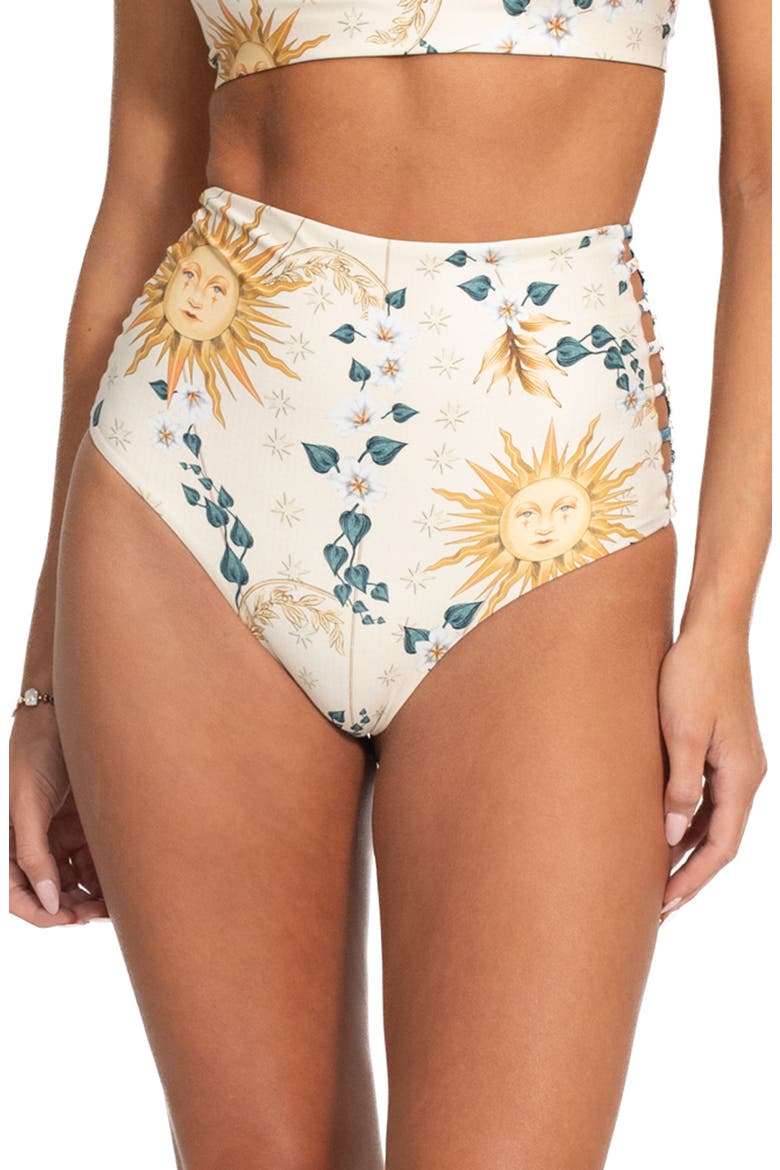 Juls Solstice Reversible High Waist Bikini Bottoms, Main, color, WHITE