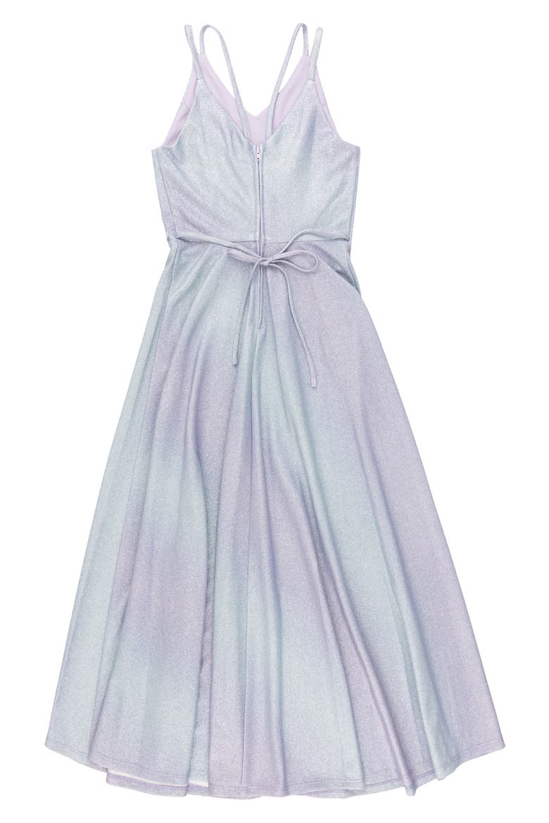 Kids' Metallic Ombré Party Dress, Alternate, color, LILAC/BLUE JM