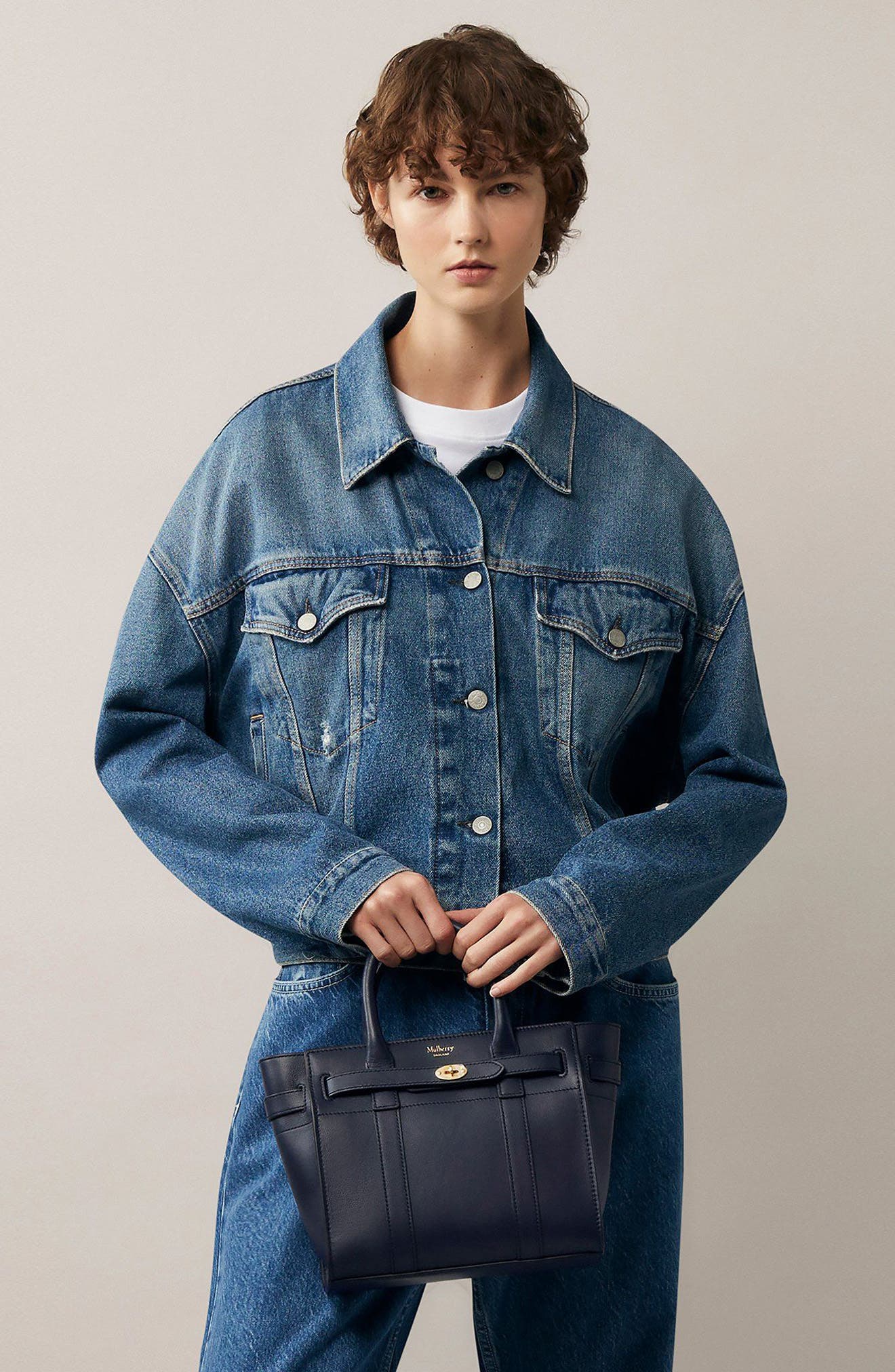 Mulberry Mini Zipped Bayswater Leather Satchel, Alternate, color, 