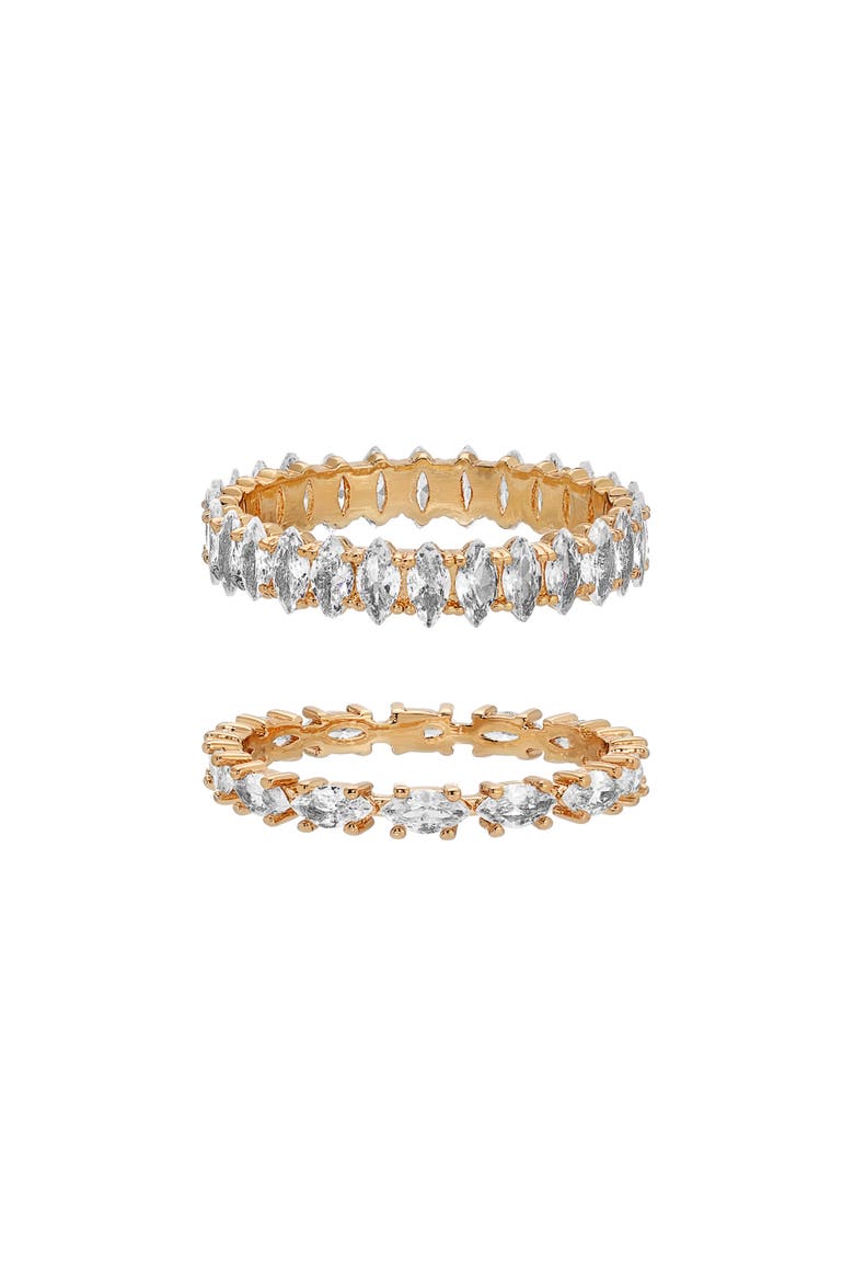 Dainty Marquise Set of 2 Stacking Rings, Main, color, GOLD