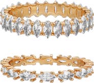 Ettika Dainty Marquise Set of 2 Stacking Rings