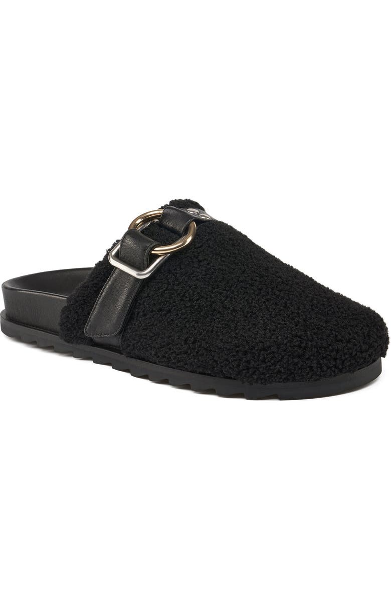 JSlides Rosie Faux Shearling Mule, Main, color, Black