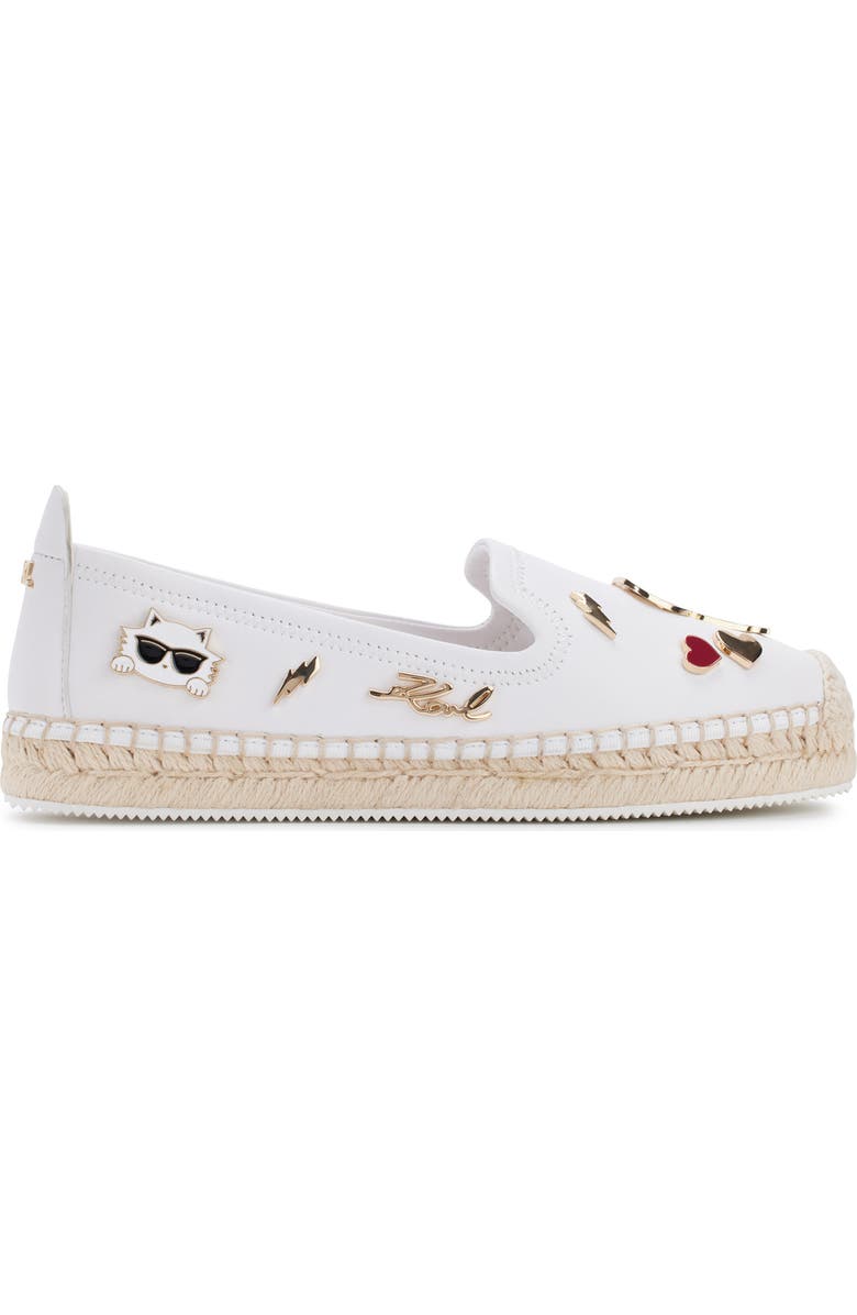 KARL LAGERFELD PARIS Michaela Espadrille Flat, Alternate, color, Brt White