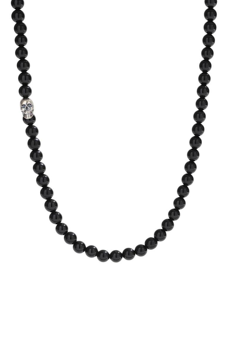 Onyx Bead Necklace, Main, color, BLACK