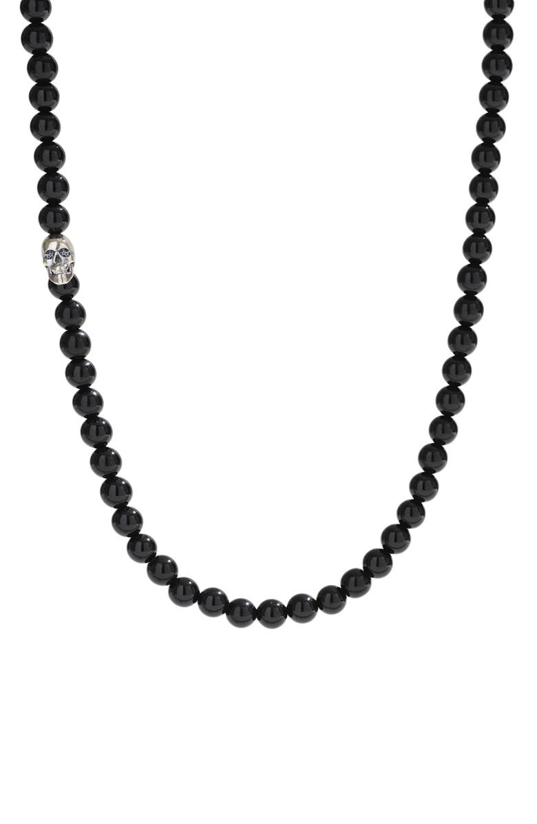 Degs & Sal Onyx Bead Necklace, Main, color, Black