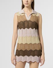 PHILIPP PLEIN Polo Neck Mini Dress Color Wave Women