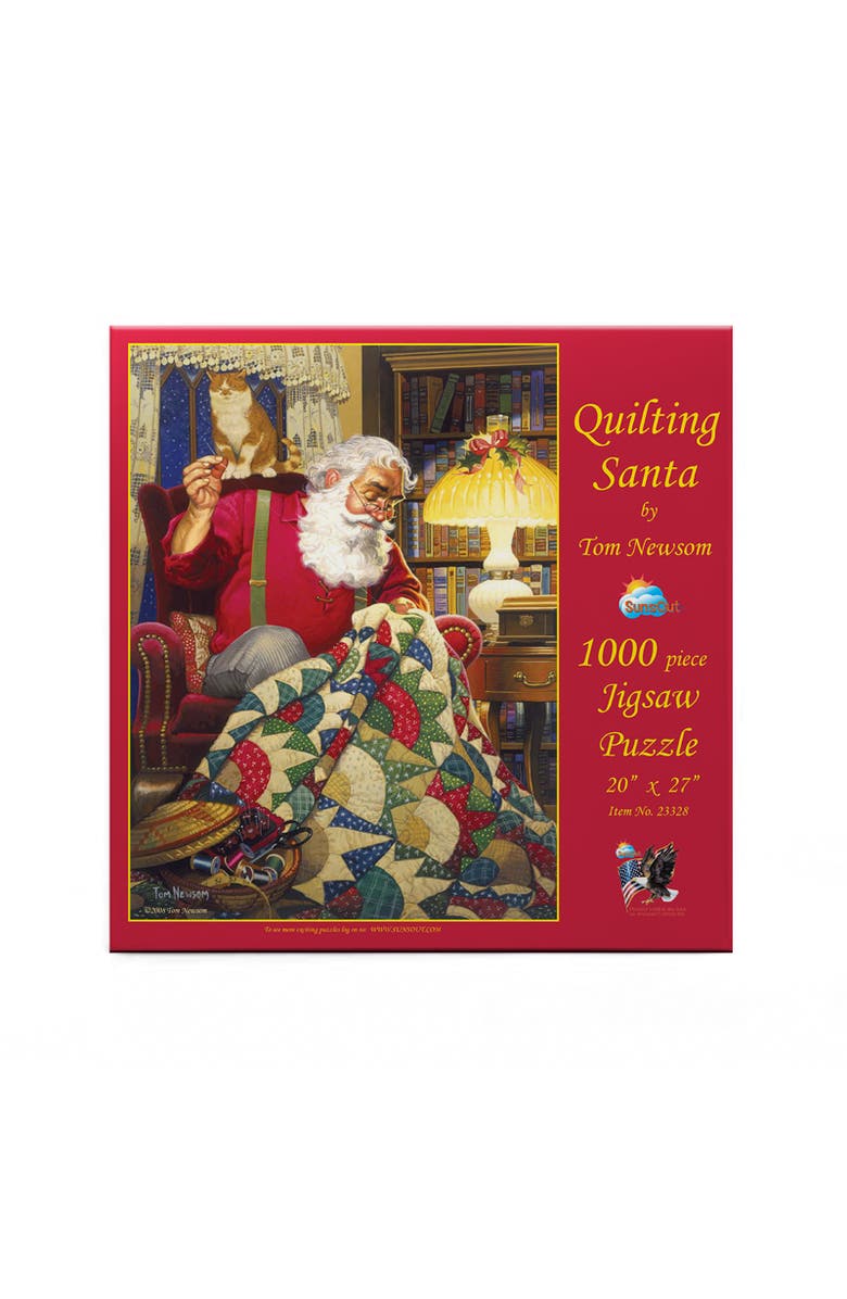 Sunsout Quilting Santa 1000 piece Jigsaw Puzzle for Adults, Alternate, color, Multicolor