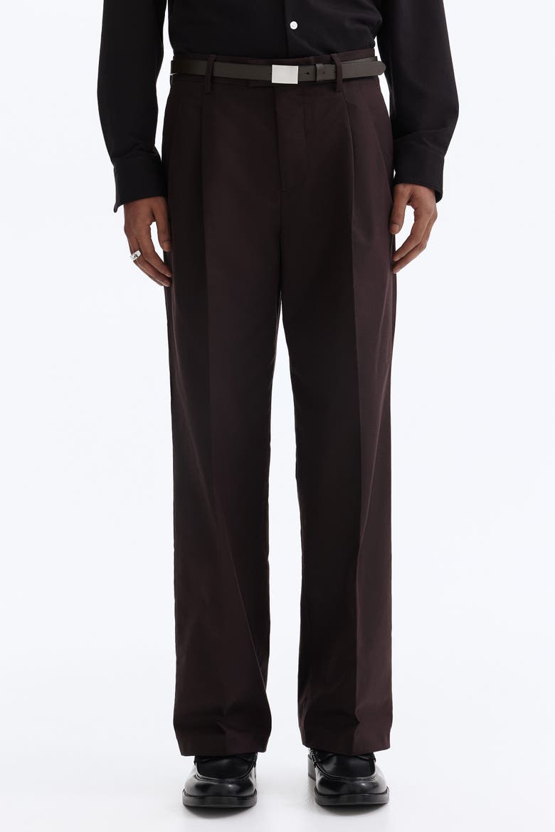 Loose-Fit Tailored Pants, Alternate, color, Brown