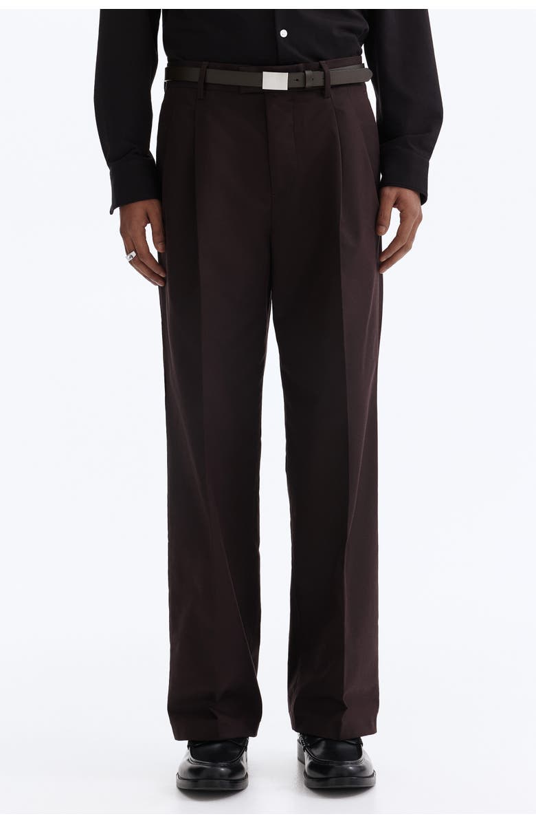 H&M Loose-fit tailored pants, Alternate, color, Brown