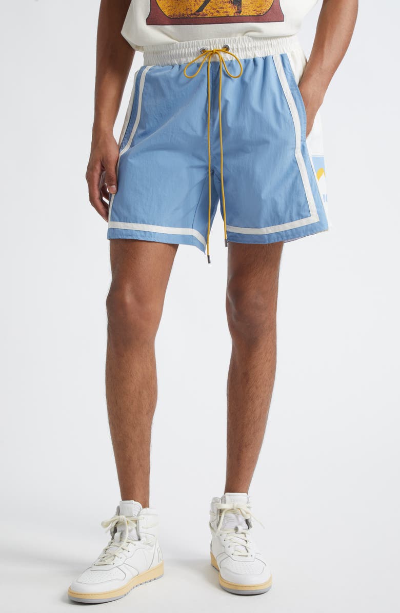 Rhude Moonlight Nylon Track Shorts, Main, color, 
