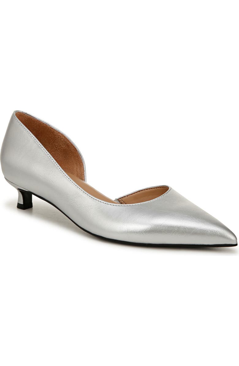 Naturalizer Gallent Half d'Orsay Pointed Toe Pump, Main, color, Silver