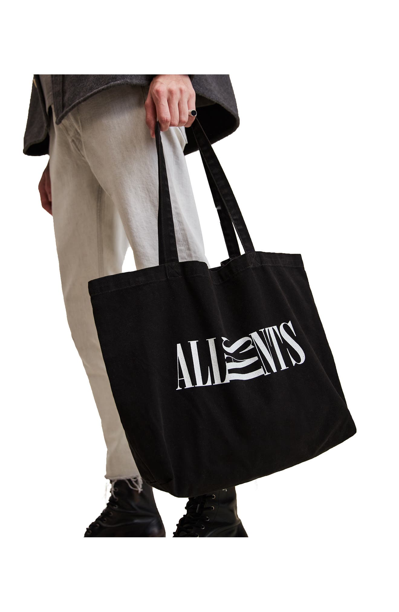 AllSaints Oppose Cotton Tote, Alternate, color, 