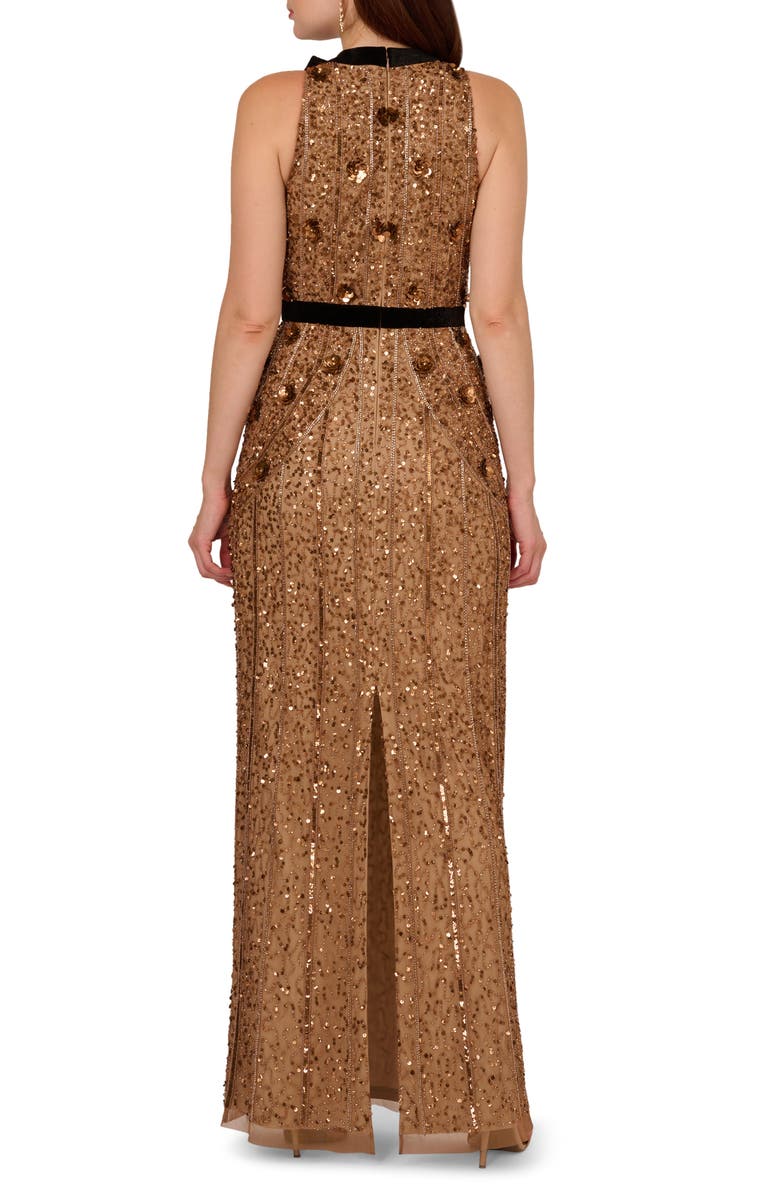 Adrianna Papell Beaded Column Gown, Alternate, color,