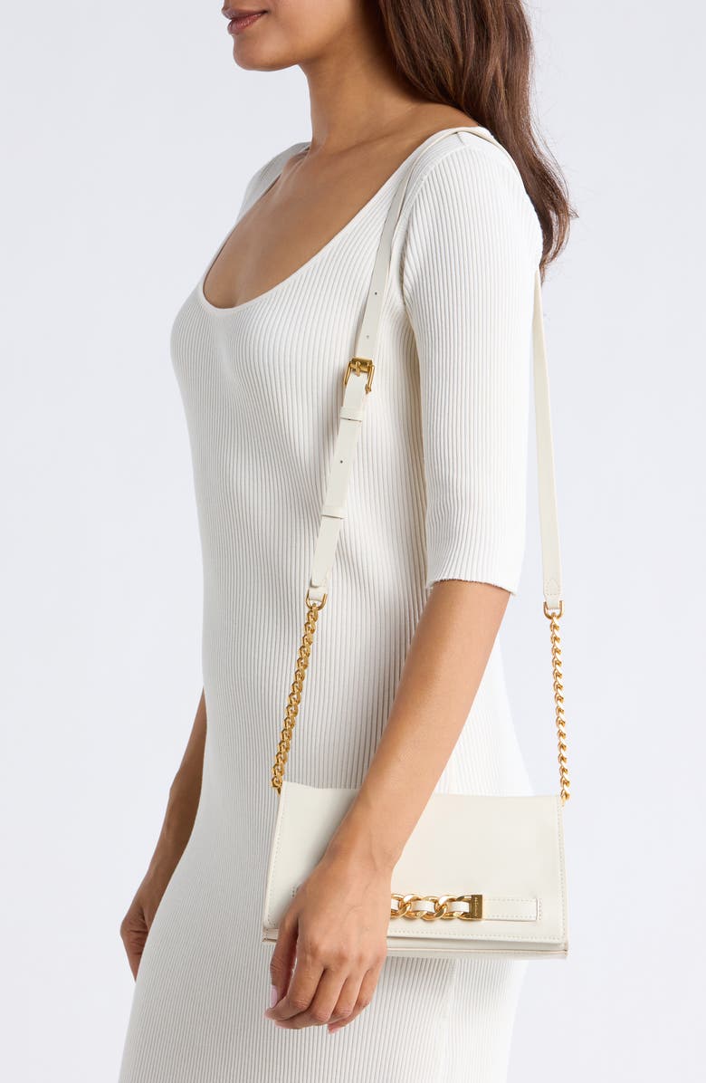 Rebecca Minkoff Curb Link Leather Crossbody Bag, Alternate, color, Porcelain