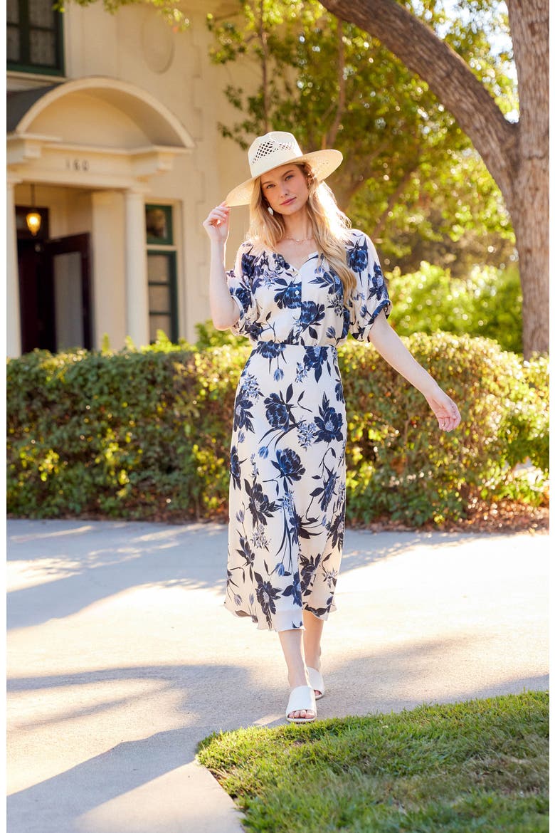 Floral Print Top, Alternate, color, BLUE PRINT
