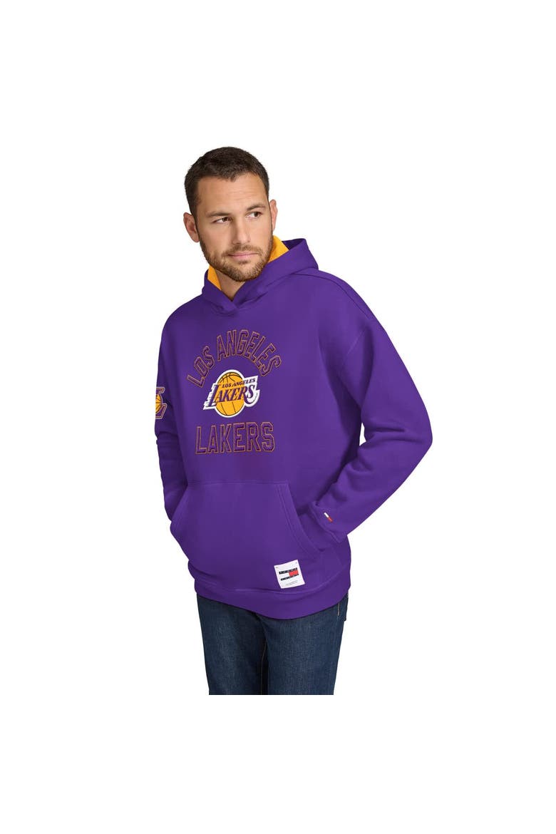 Men's Tommy Jeans Purple Los Angeles Lakers Sebastian Pullover Hoodie, Main, color, Purple