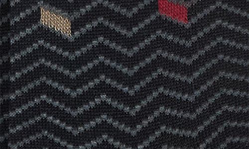 Bugatchi Herringbone Pattern Mercerized Cotton Blend Dress Socks In Black