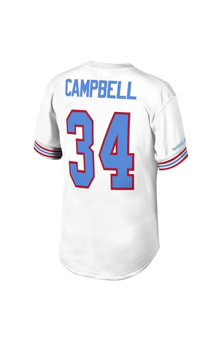 Mitchell & Ness Men's Mitchell & Ness Earl Campbell White Houston Oilers Retired Player Name & Number Mesh Top, Alternate, color, 