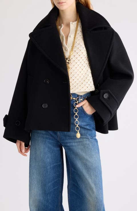 ジャケット CHLOE Woman Jacket Blue CH25SVE12339 48A WHET BLU CHLOE WOMENS MOTORCYCLE LEATHER JACKET NAVY BLUE L