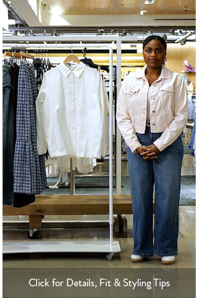 Eyelet Embroidered Oversize Linen & Cotton Button-Up Shirt video