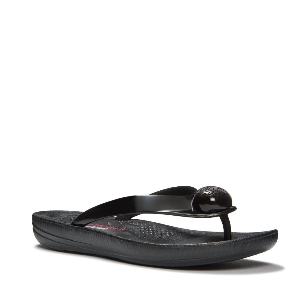 FitFlop X Keith Haring Iqushion Button Flip-Flops, Main, color, Black