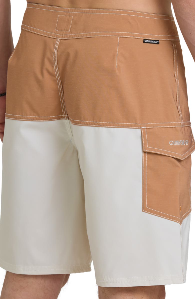 Quiksilver Original Blocked 19" Board Shorts, Alternate, color, Bone White