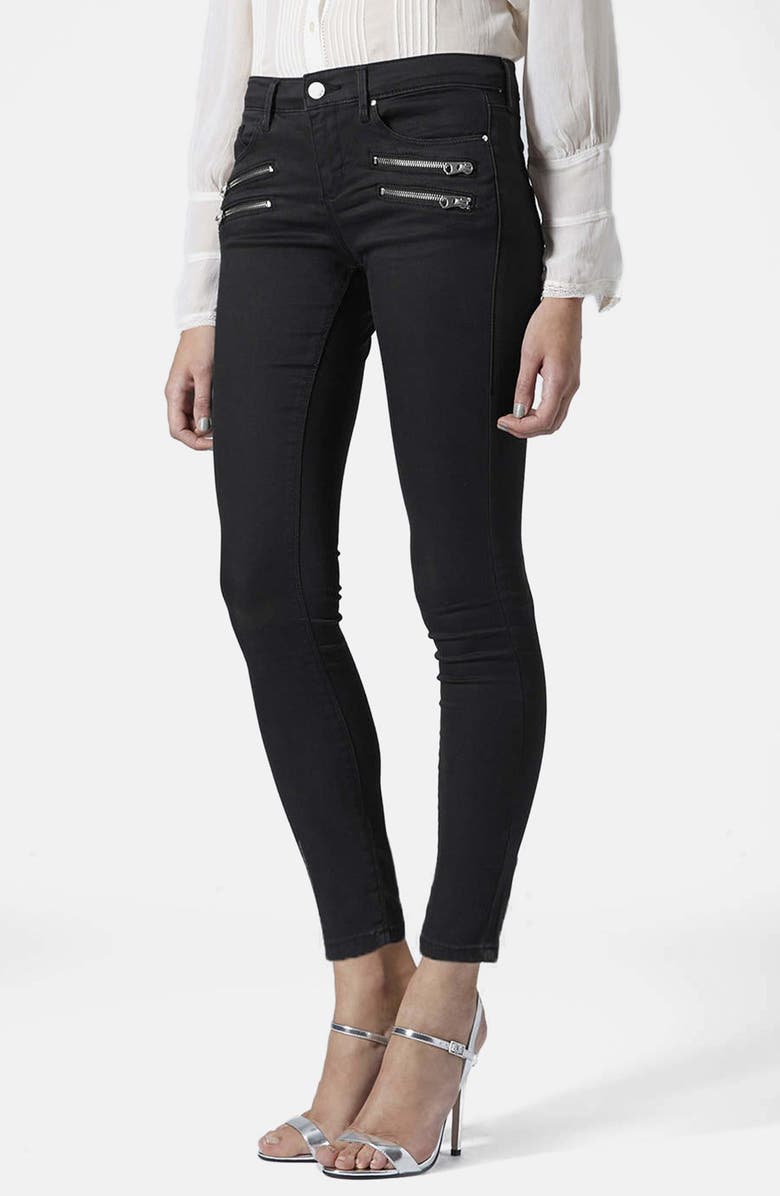 Topshop Moto Biker Jeans, Main, color,