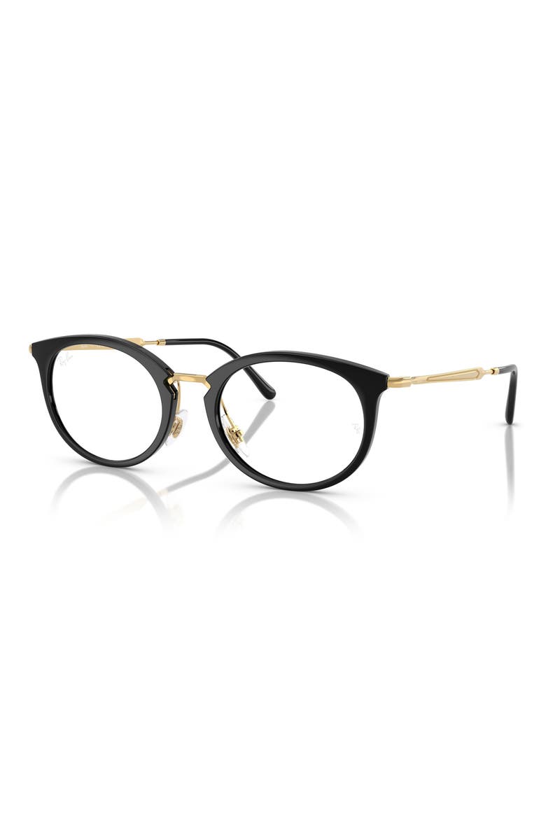 51mm Oval optical glasses, Alternate, color, BLACK